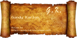 Gundy Karion névjegykártya